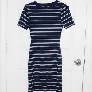 Divided rib-knit dress
